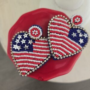 Patriotic Heart Earrings