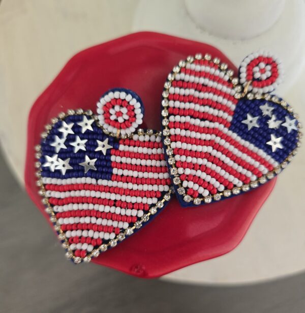 Patriotic Heart Earrings