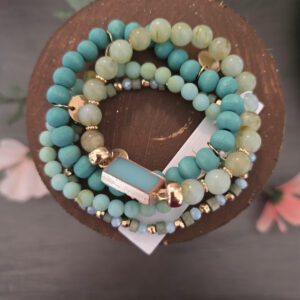 Four Strand Turquoise Stretch Bracelet