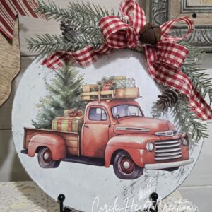 Vintage Red Truck Christmas Decor
