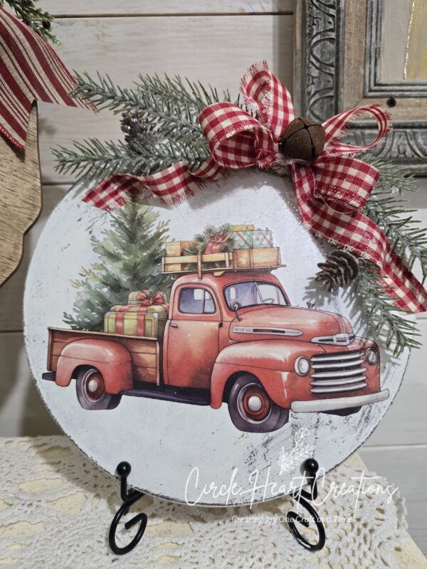 Vintage Red Truck Christmas Decor
